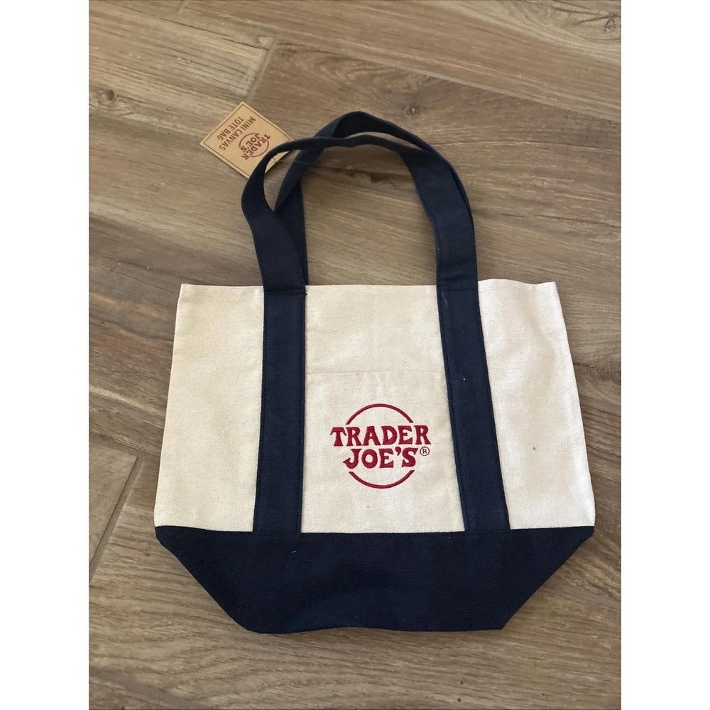 New With Tags Trader Joes Mini Tote Blue - Picture 2 of 6